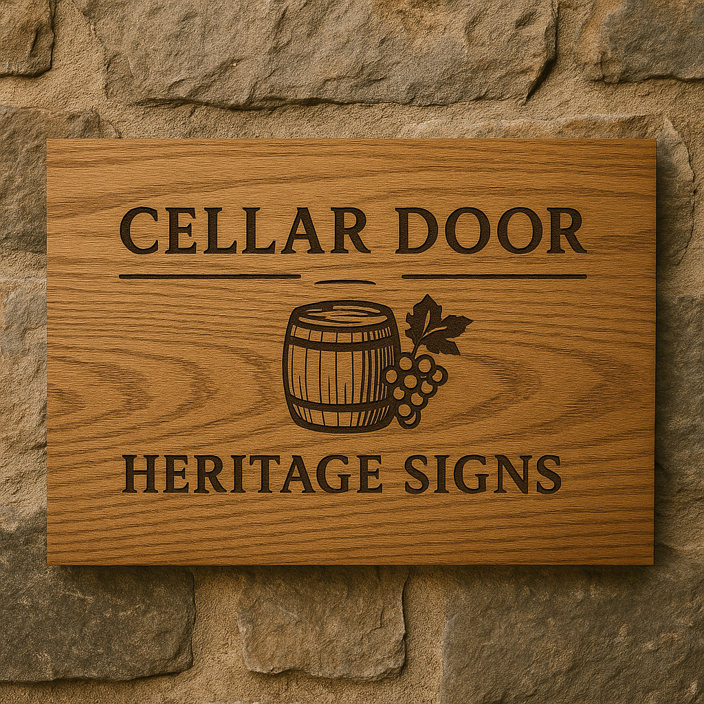Cellar Door Signs - Professional winery signage with laser engraving